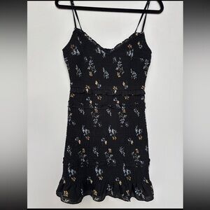 Abercrombie & Fitch Black Dress with Blue Floral Pattern